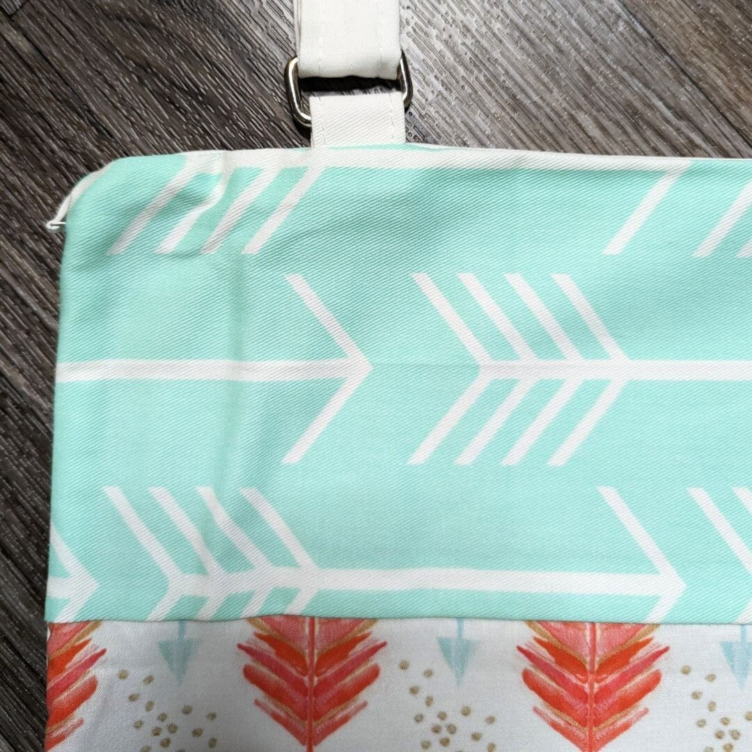 Rockin Cushions Rocking Chair Cushion Patchwork Mint Green, Coral Pink Arrows Custom Rocking Chair Pad